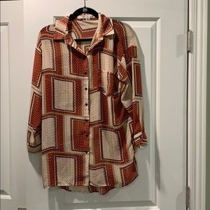 Mango button-down tunic shirt